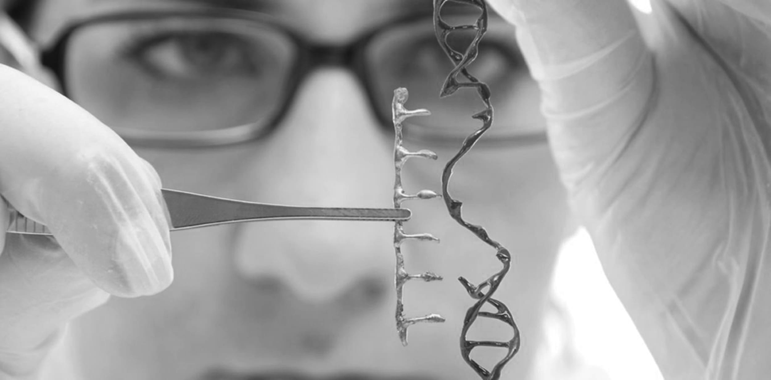 Lab tech with DNA